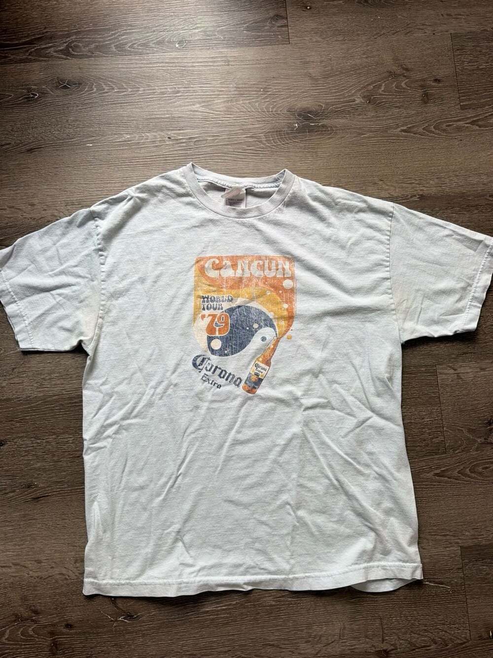 Vintage Alstyle Apparel Corona Extra Cancun World Tour 79 T-Shirt Size XL